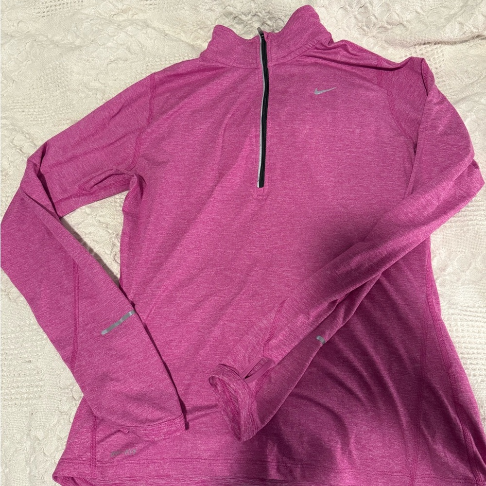 Nike Pink Fitted Quarter zip
